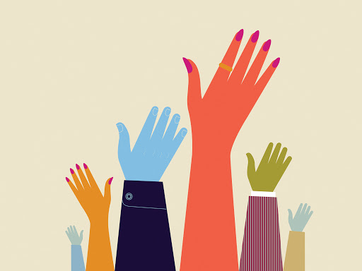 People raising their hands