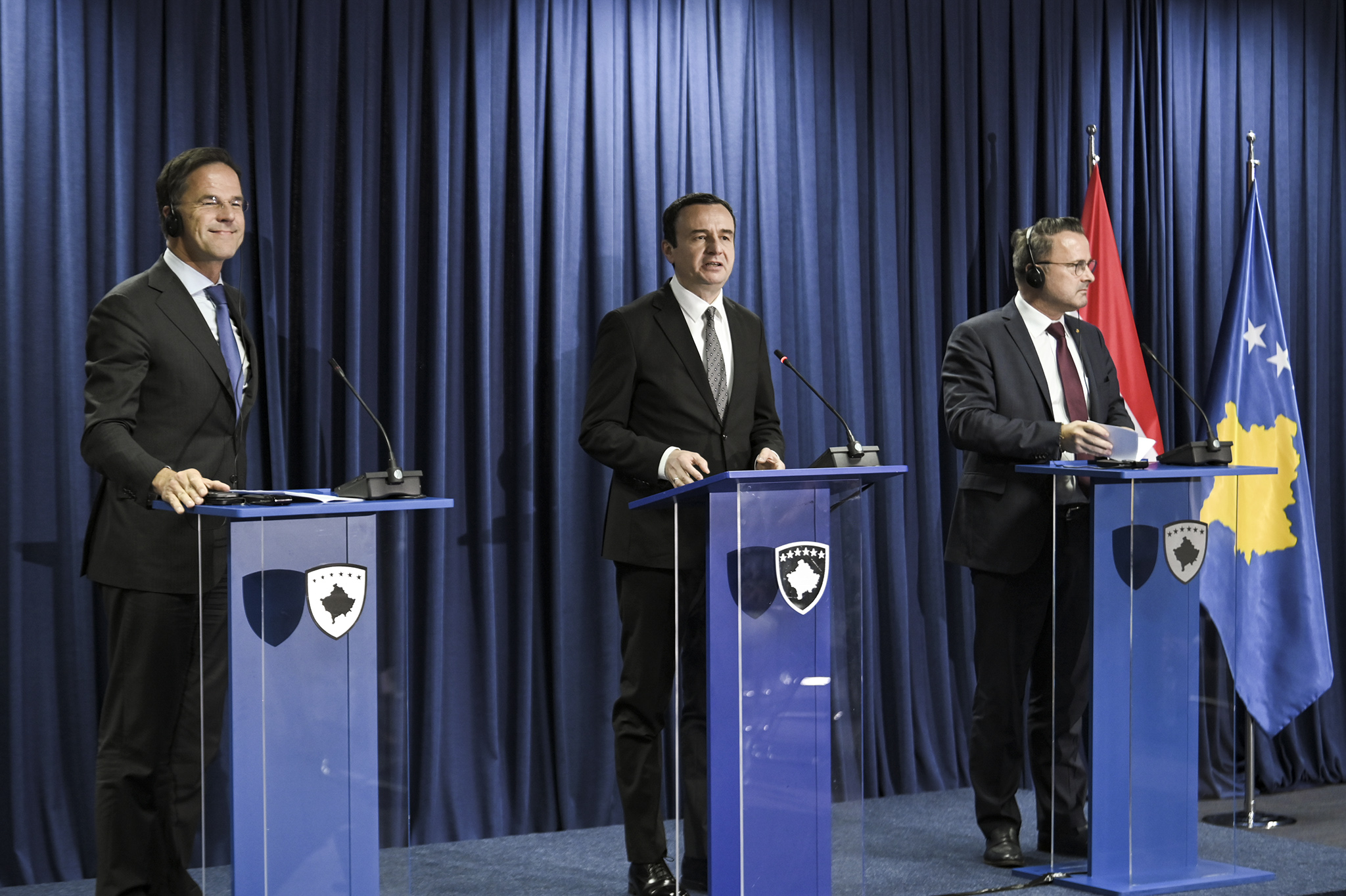 Albin Kurti -Mark Rutte – Xavier Bettel