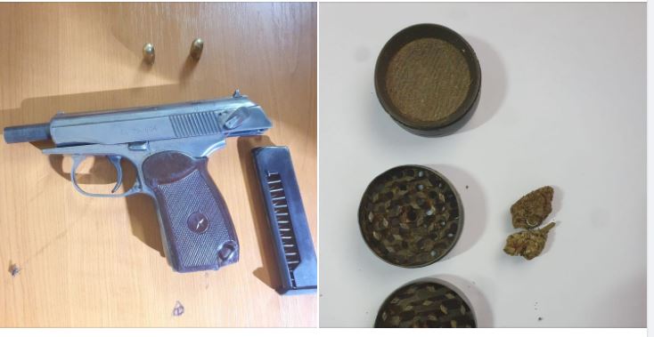 Policia-konfiskon arme dhe narkotik