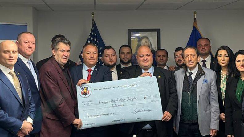 PK-Gazmend Hoxha pranon cekun nga Shoqata Amerikano-Shqiptare per heroit të Policisë së Kosovës Rreshter Afrim Bunjaku