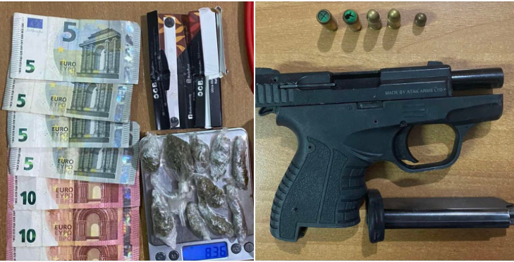 Polica- Sekuestrohet një armë dhe substanca narkotike, arrestohen dy persona